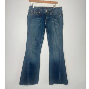 True Religion Low Rise y2k Flare Jeans Bridget dark Blue Denim SIZE 30